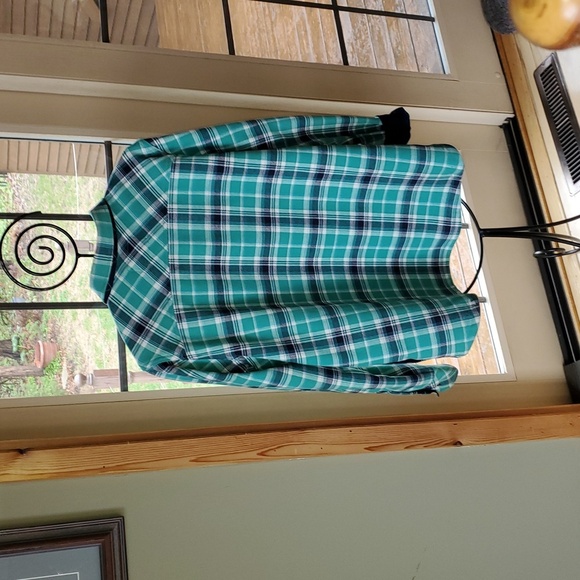 Orvis Green Plaid Button-Up Fleece Lined Snap Button Sz. XL Shacket - Picture 3 of 11